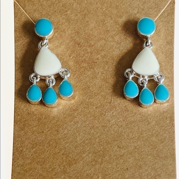 Vintage Earrings Dangles Drops Jewelry Enamel Fashion - Picture 4 of 6